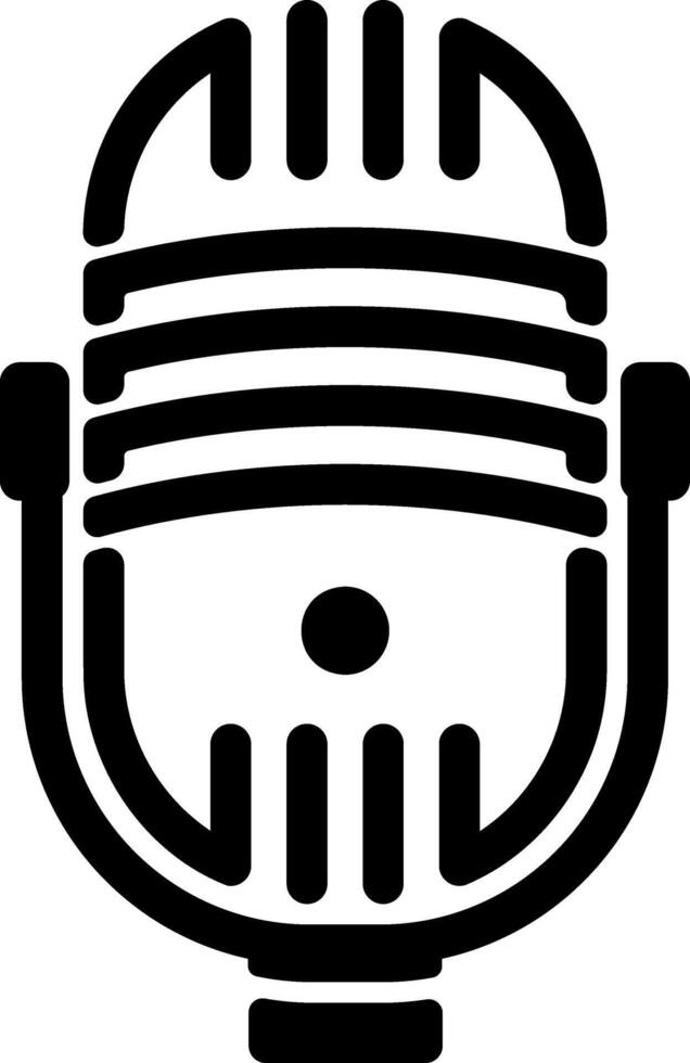 black microphone icon with no background vector