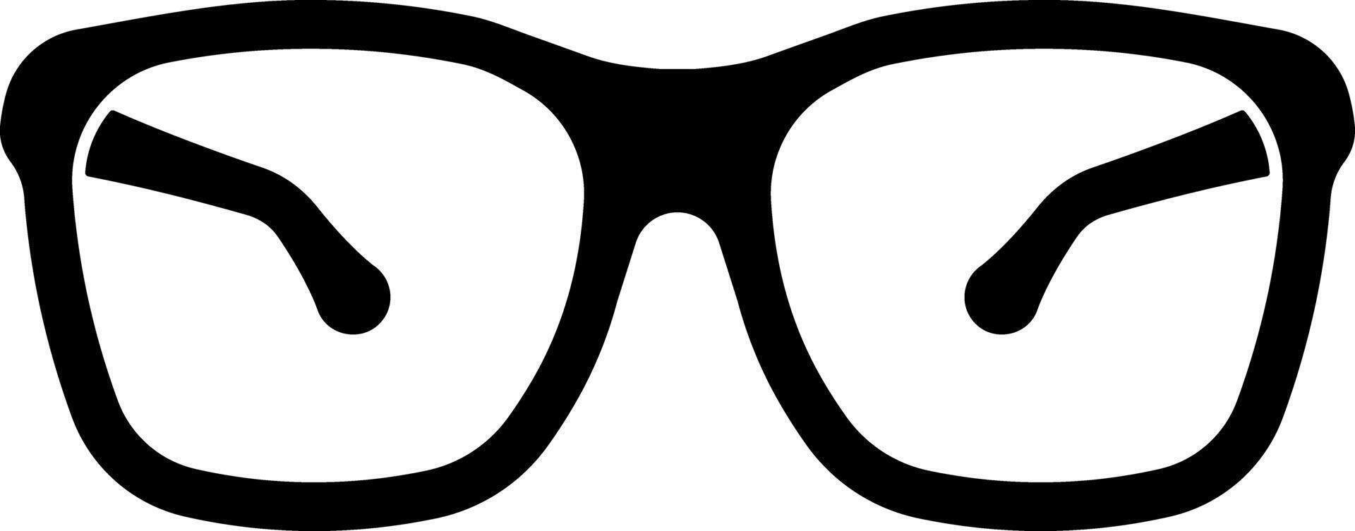 Black icon of protective goggles or safety glasses without background. Suitable for use in instructions, technical documents, or workplace safety materials. vector