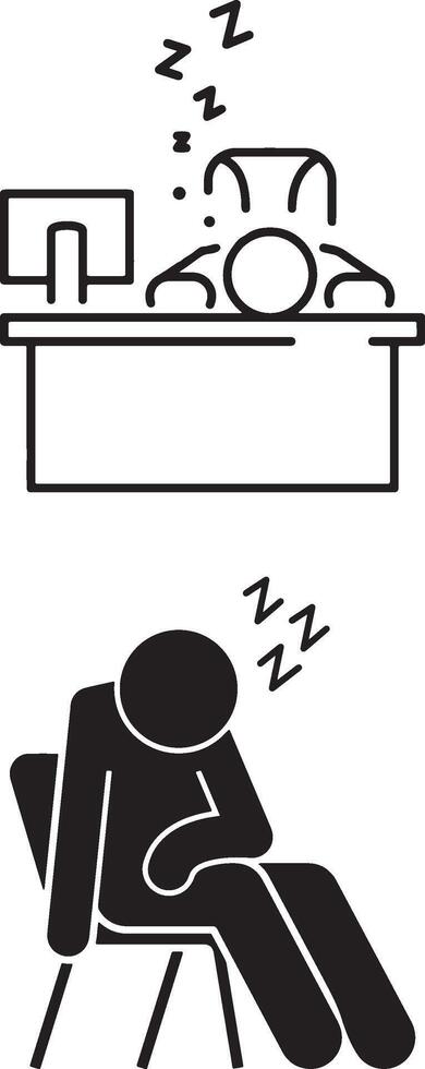Office worker sleeping icon illustration. vector