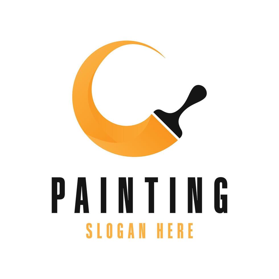 Painting logo design concept creative idea vector