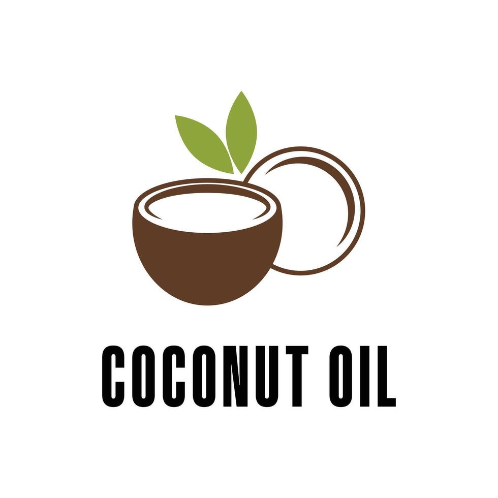 coconut oil logo design concept simple idea vector