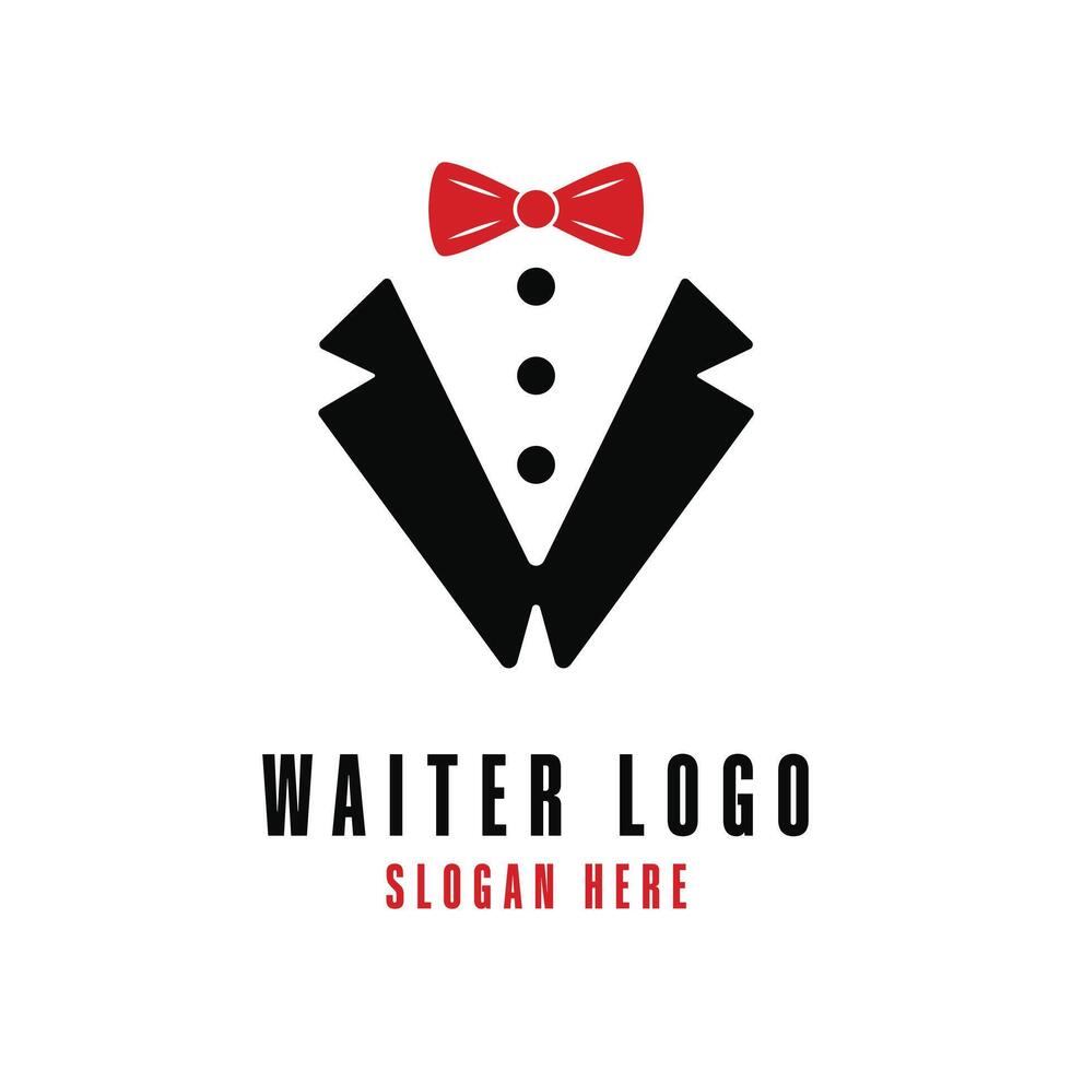 letter w waiter logo design concept creative idea vector
