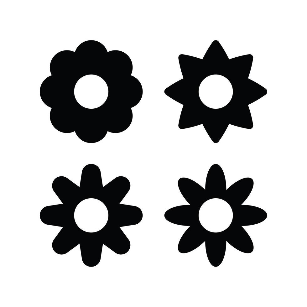 flower icon set design flat style vector