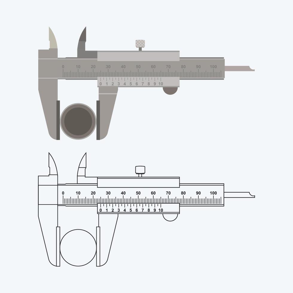 Vernier calipers icon design stock illustration vector