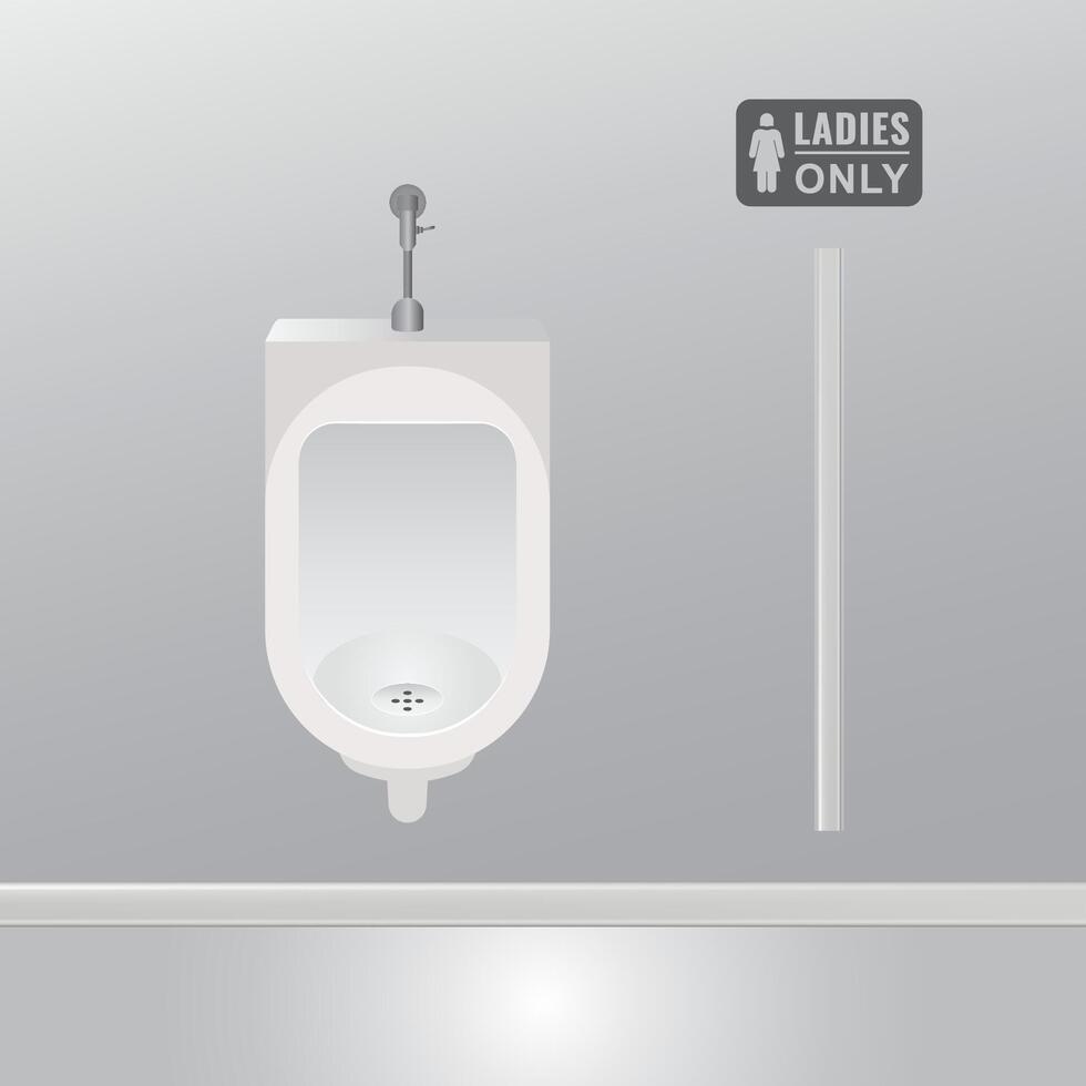 Ladies only urinal design vector