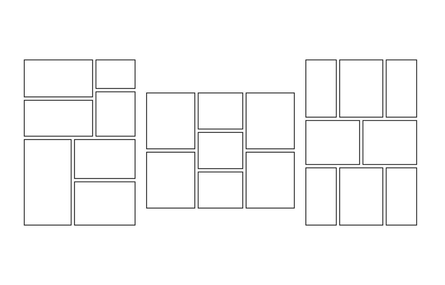 outline frame, grid. Templates mosaic frames illustration. mood board. vector