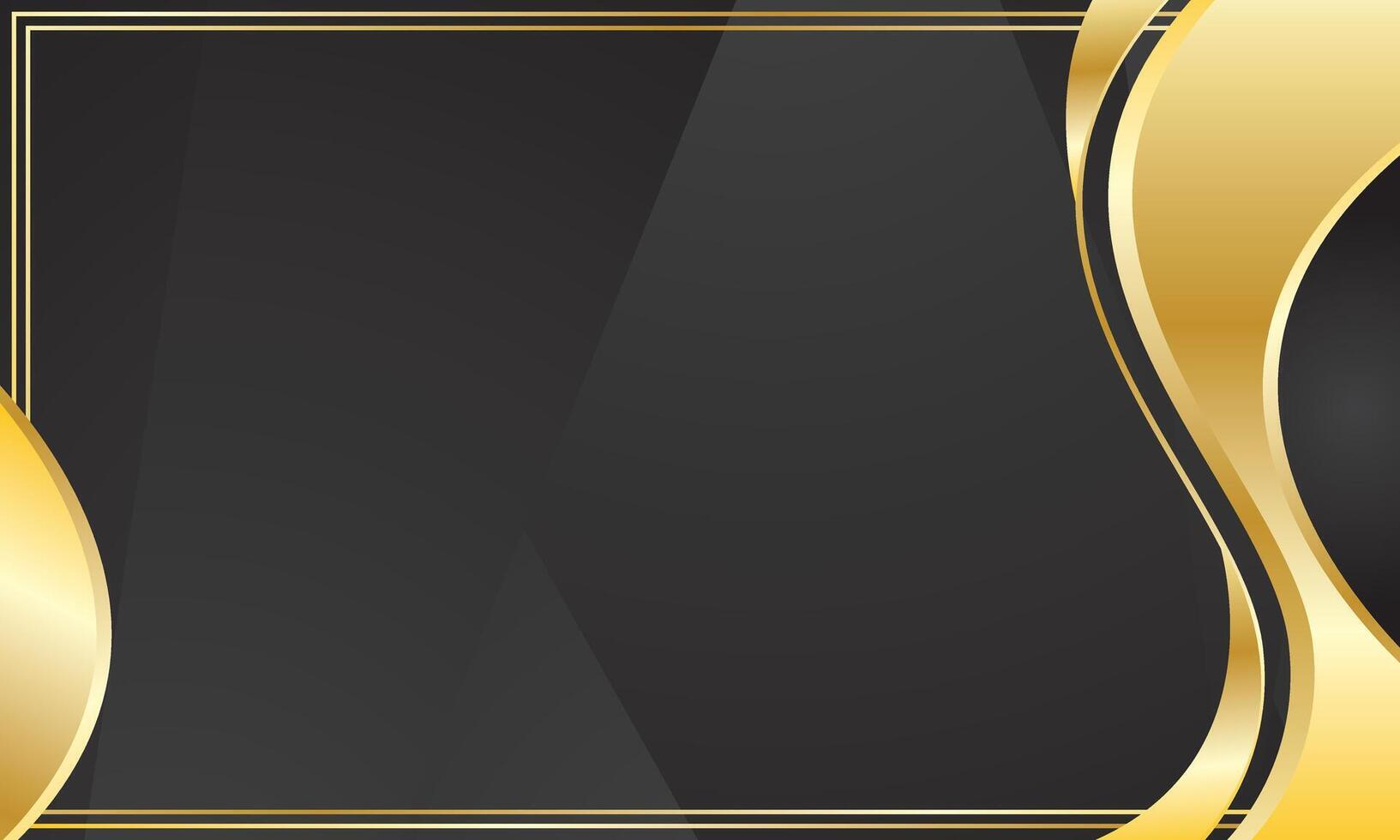 Certificate background with abstract black gold waves vector