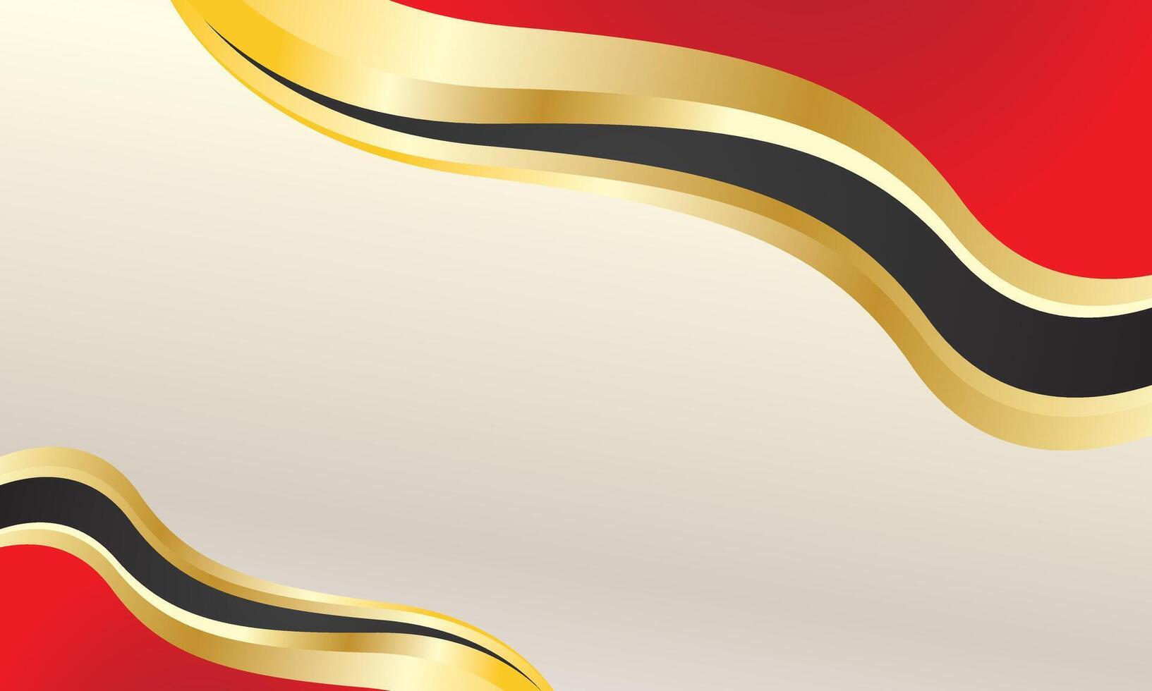 Red gold wave certificate design background vector