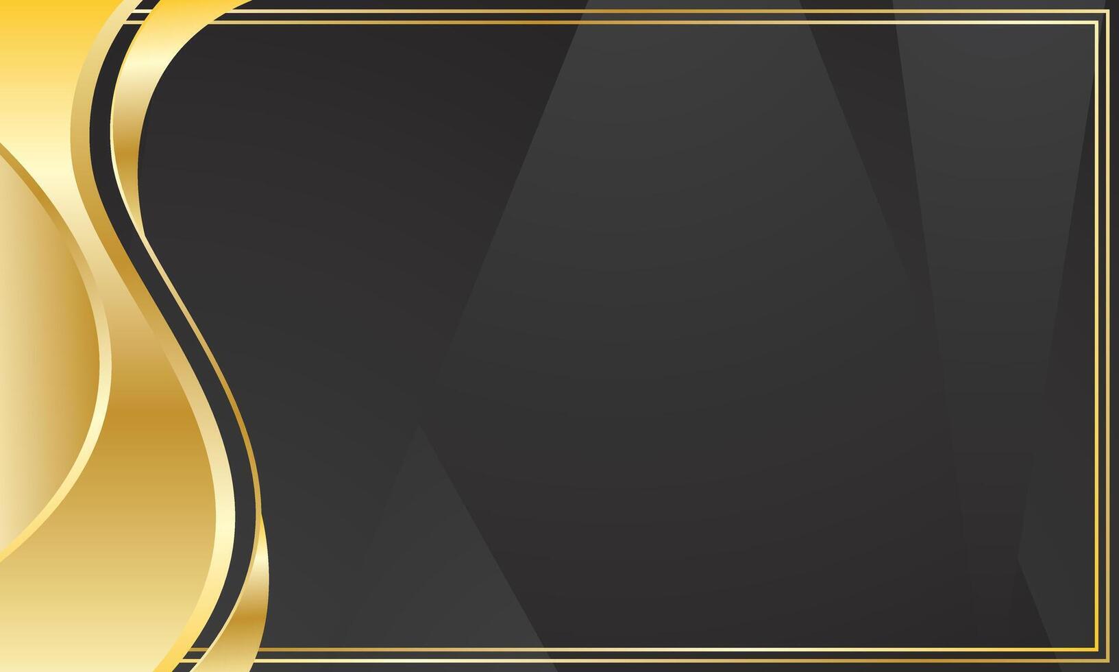 Abstract black background wavy gold for luxury award certificate vector