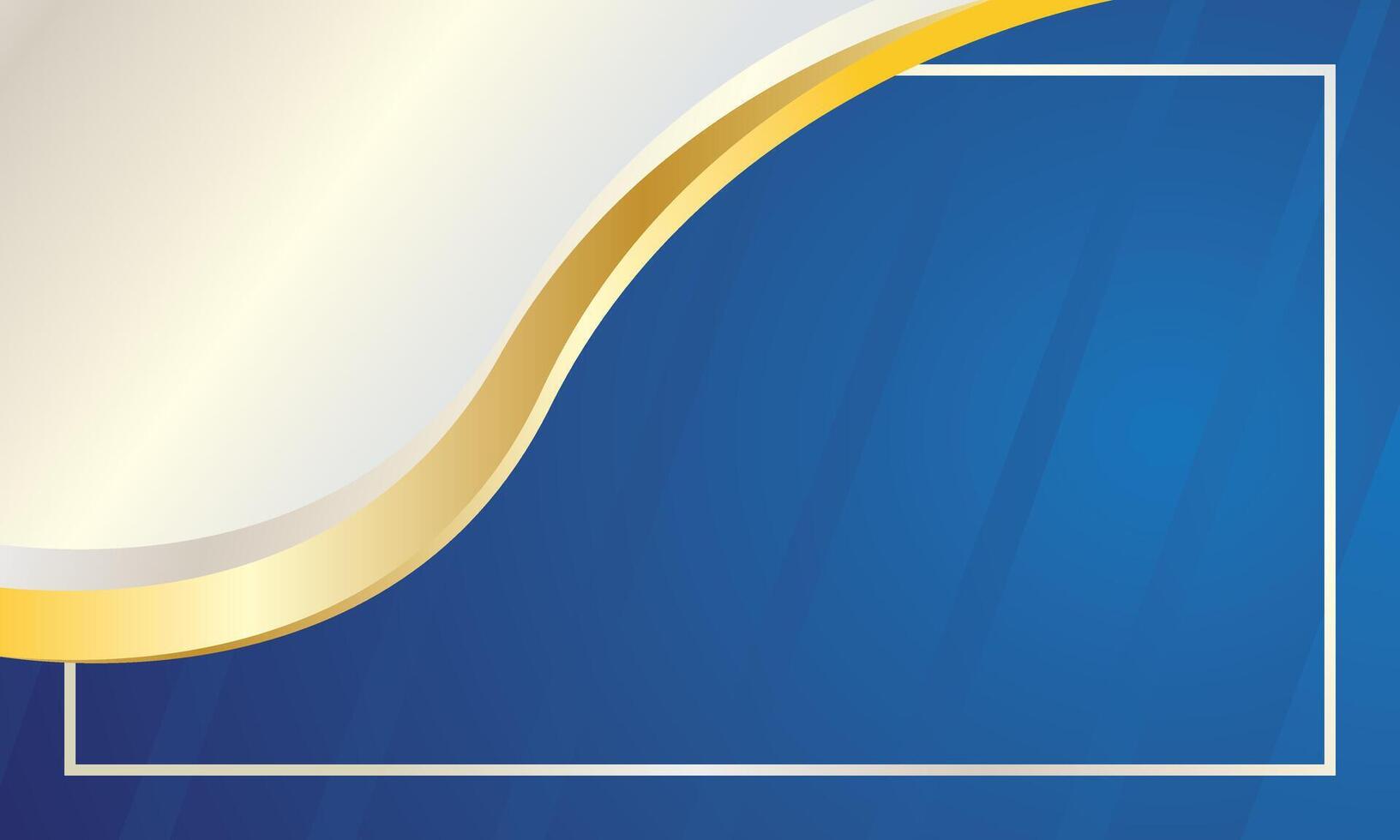 Blue gold abstract wave for business or certificate background vector