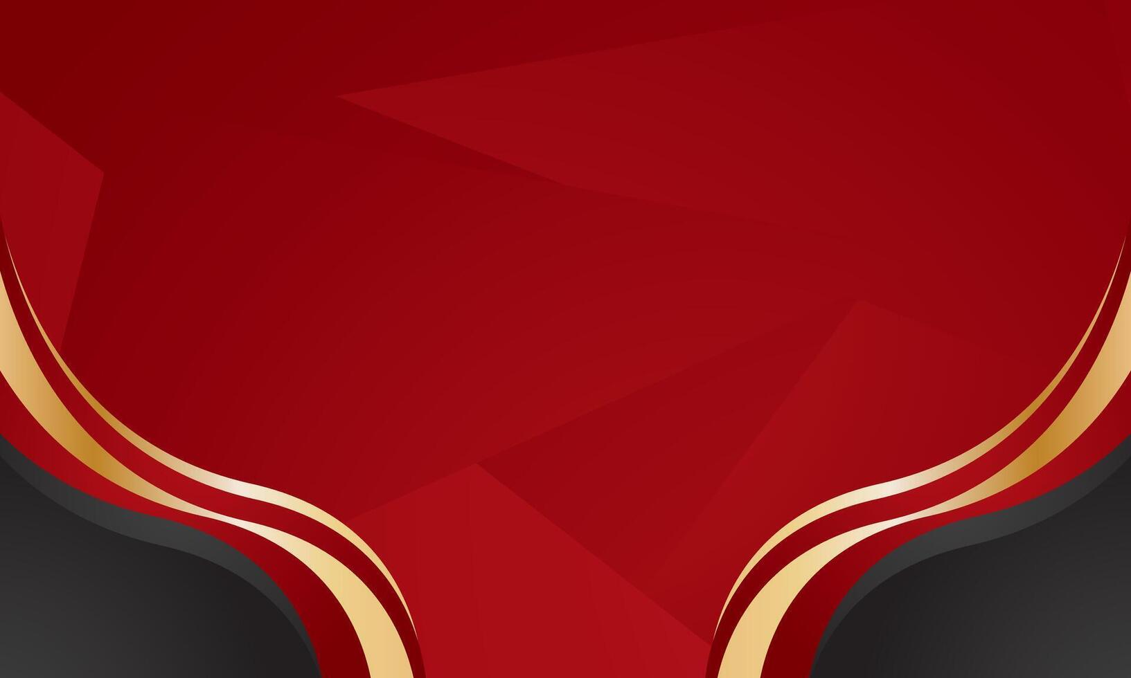 Red gold background with abstract wave corner frame, perfect for luxury certificate vector
