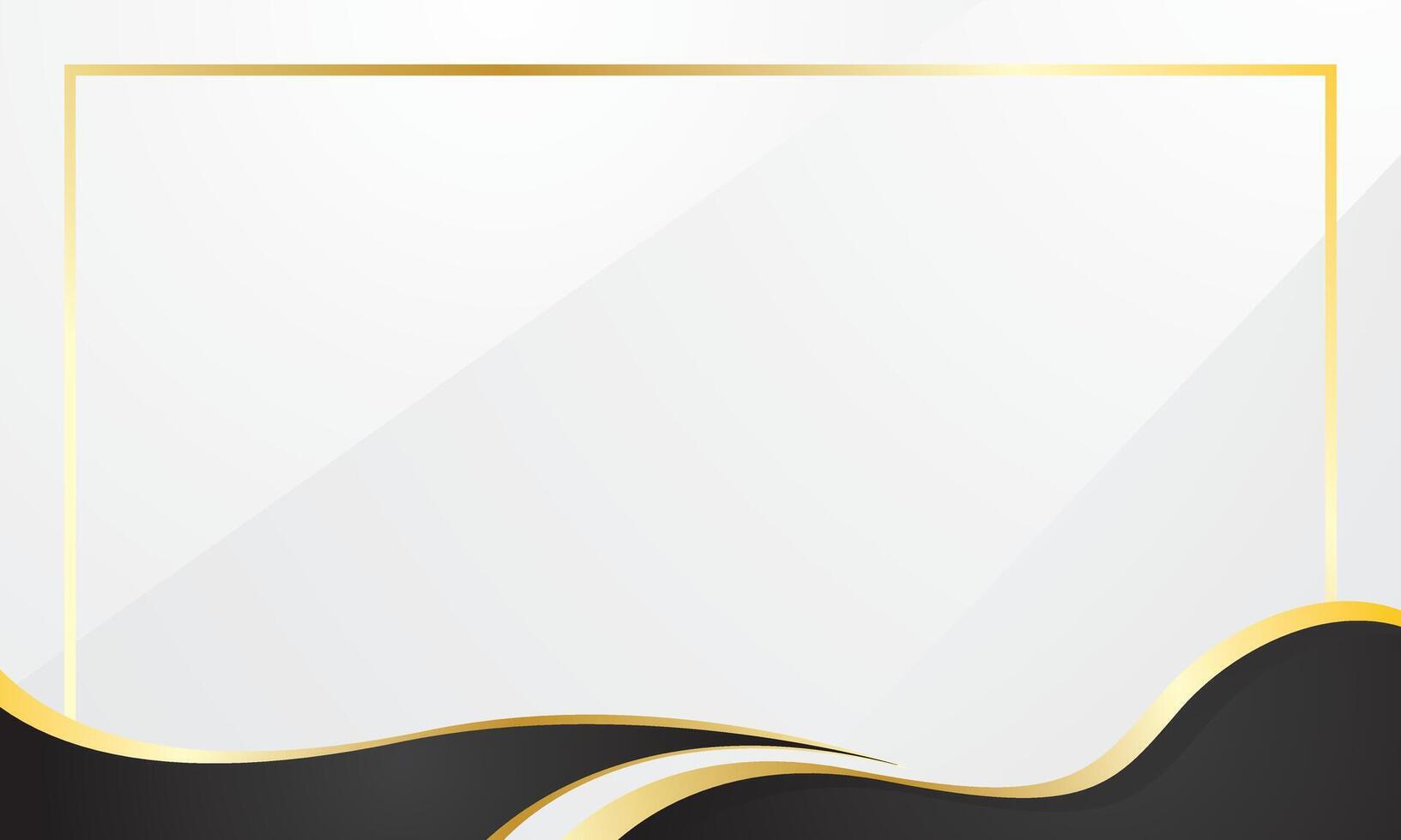 Modern white background with luxury black gold border vector