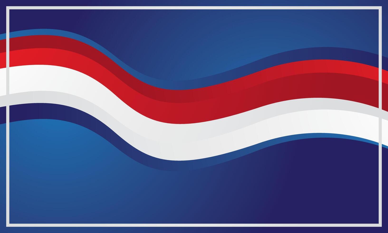 Red white waves on blue background modern design vector