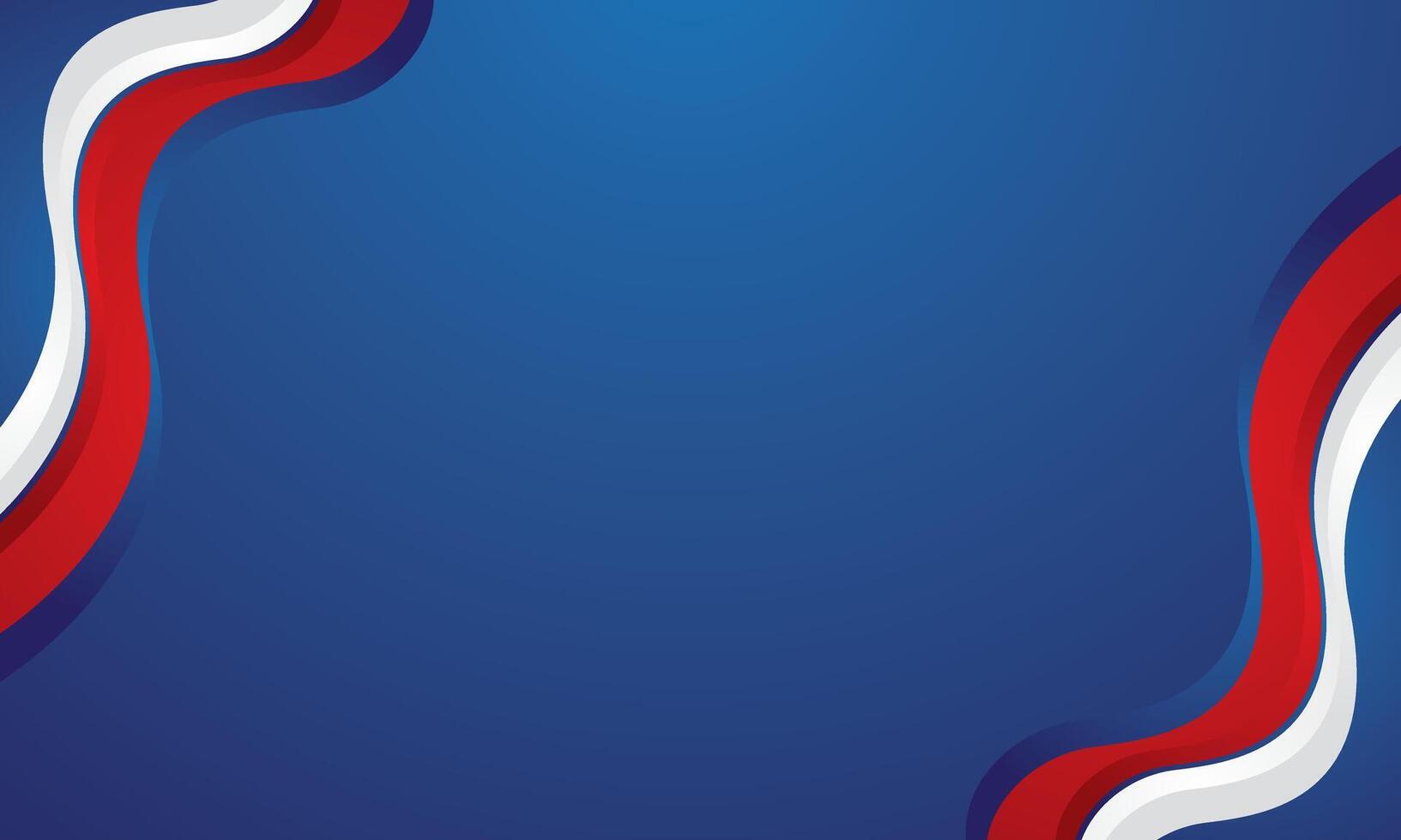Modern red white wave on blue background design vector