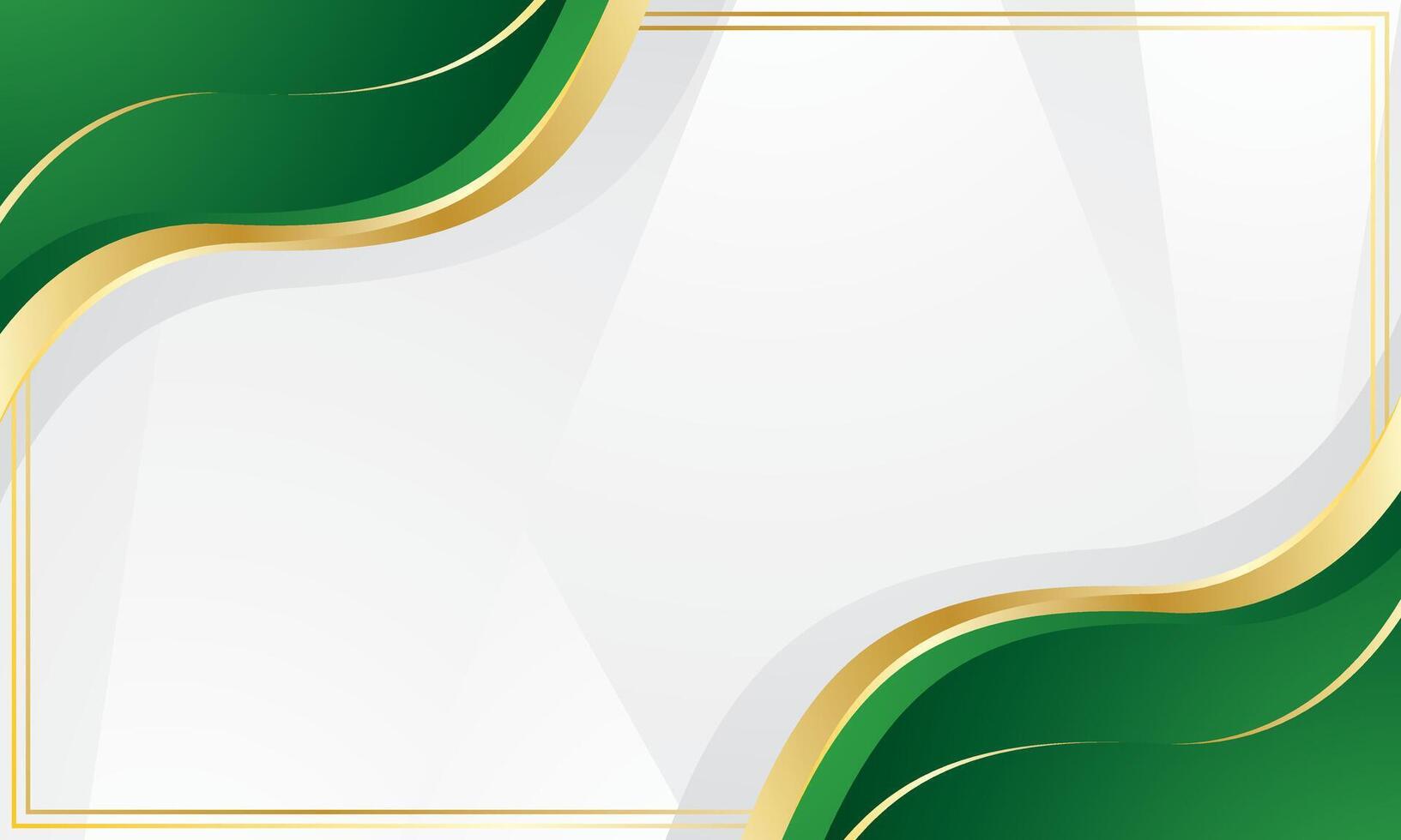 Certificate background with abstract green gold in the corner vector