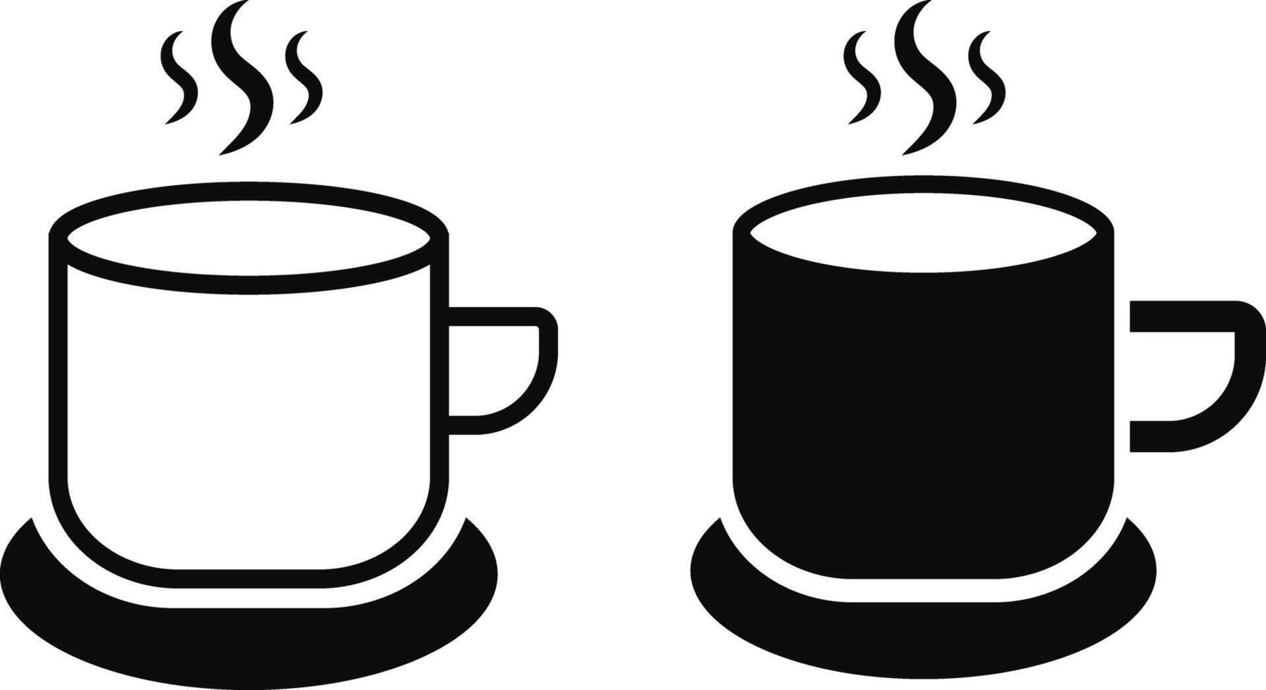 mug icon set. Various sign. typically features stylized. Drink eat symbol vector