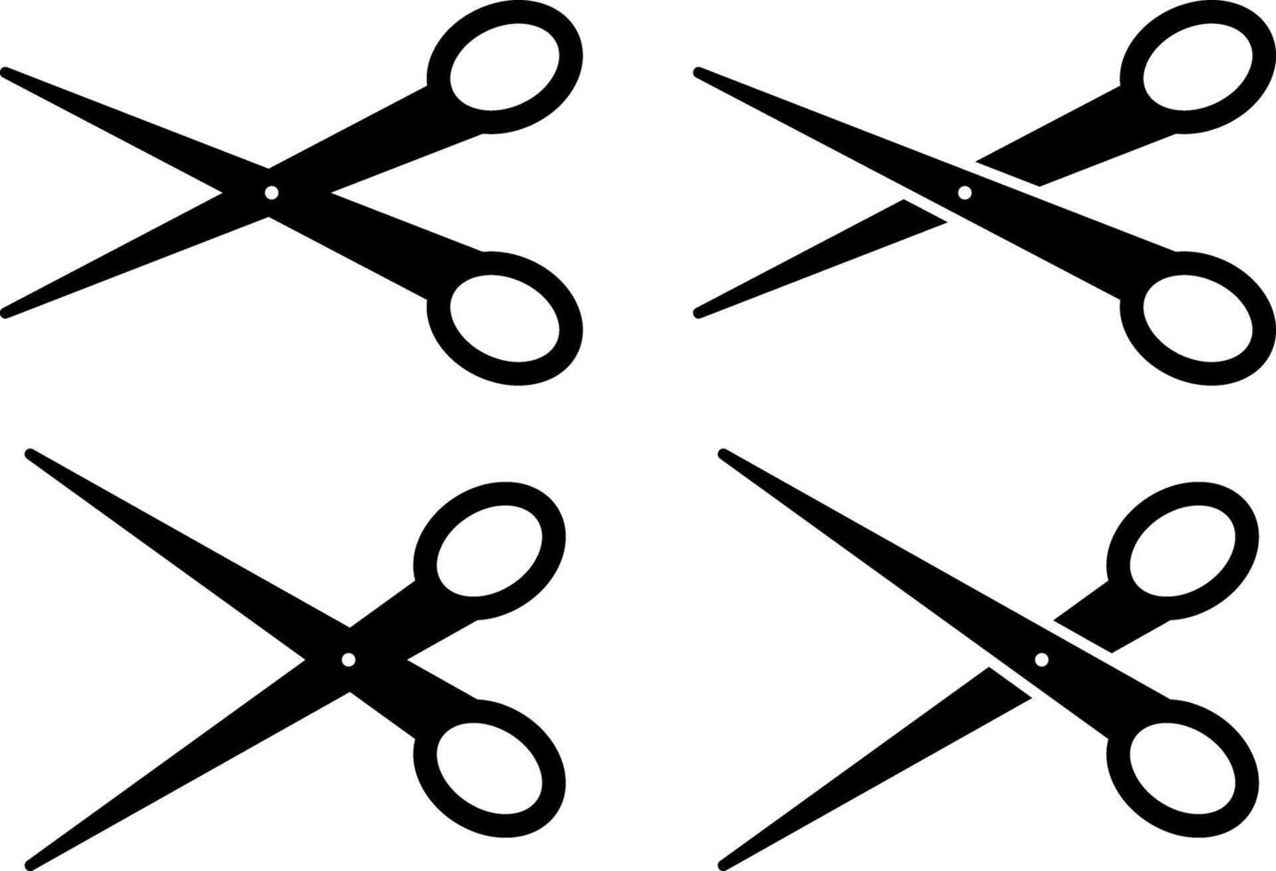scissor icon set. cut tool sign. unobtrusive Hair cutting scissors. precision equipment vector