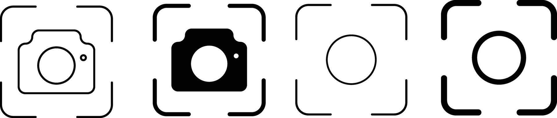 Focus target icon set. camera photography icon. photo camera sign. focus symbol. vector