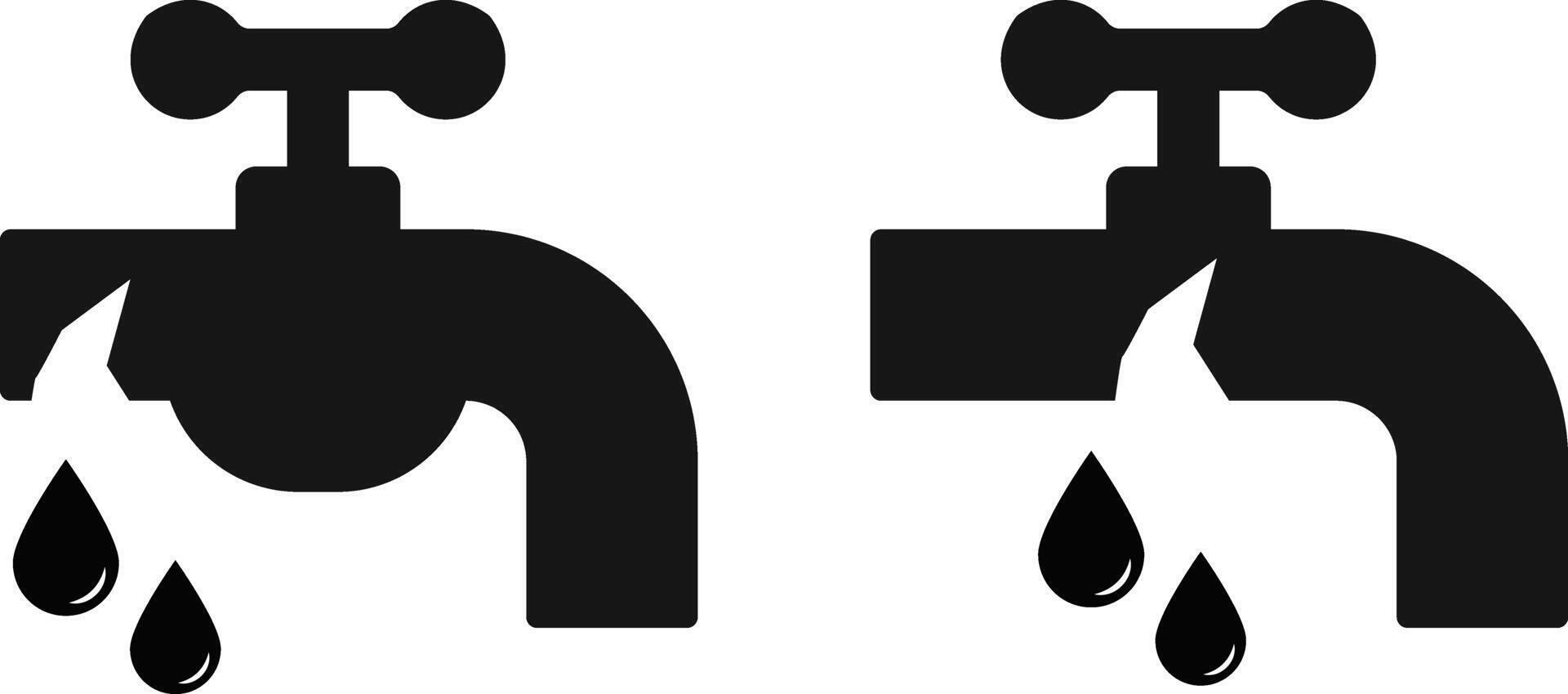 Broken pipe or water tab icon . Leakage water pipe icon. Dishwasher appliance. Tube leak symbol. Plumbing maintenance service vector