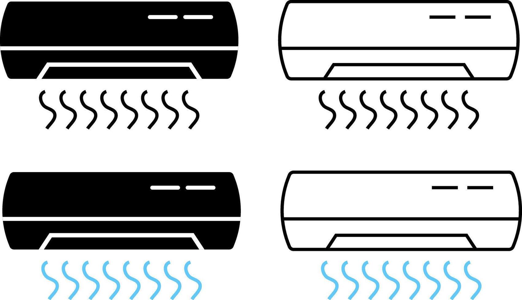Air conditioner icon set. climate management. Cool air and cooling symbol vector