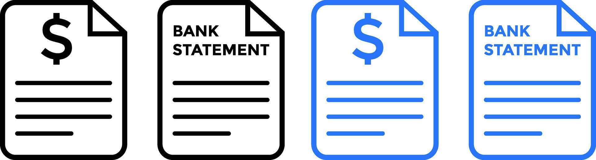 Bank Statement icon set. financial advisor. Financial Planning sign. saving money symbol vector