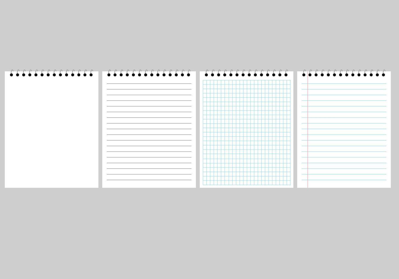 Paper page of notebook set. architectural graph paper. Notepad sheet backdrop with dotted surface. Education or school empty memo vector