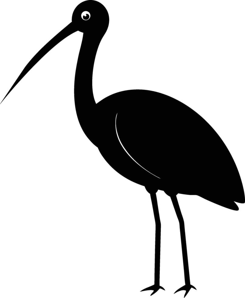 Eurasian Spoonbill silhouette art illustration and minimal black and white design vector