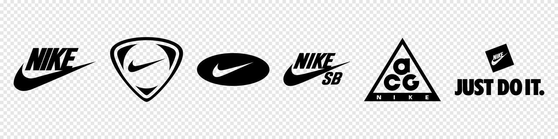 Nike logo icon set vector