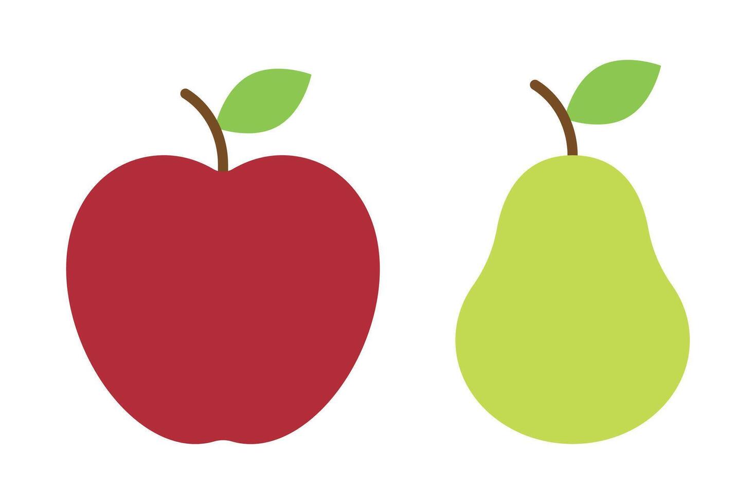 Apple and pear icons vector