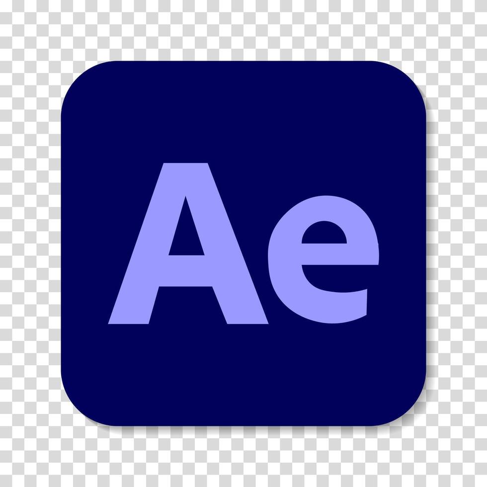 Adobe after effect logo icon vector