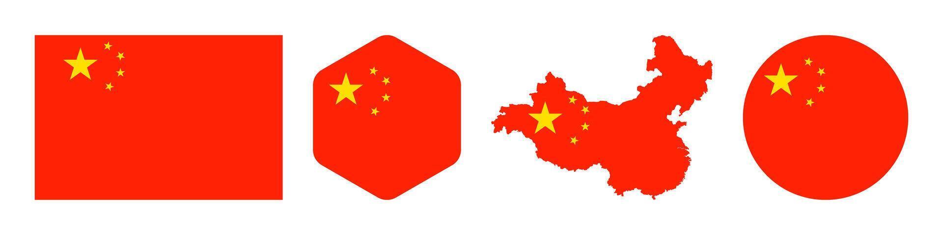 China flag stickers icons vector