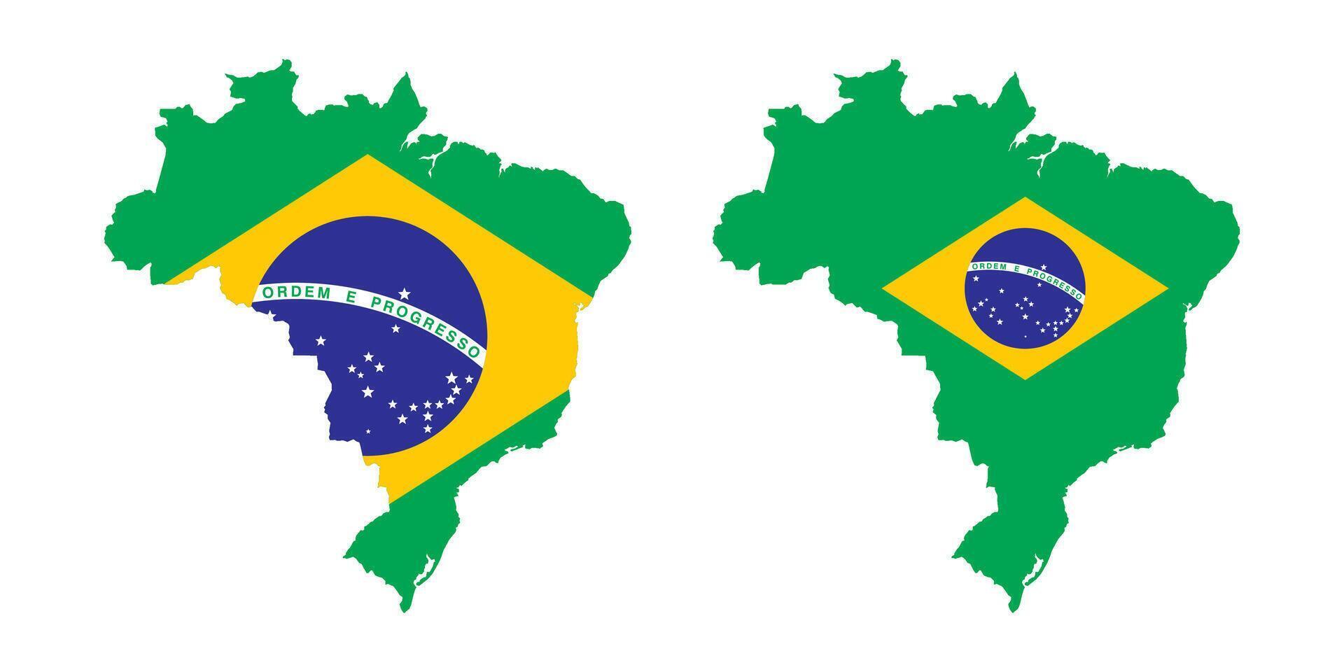 Brazil flag map icon symbol vector