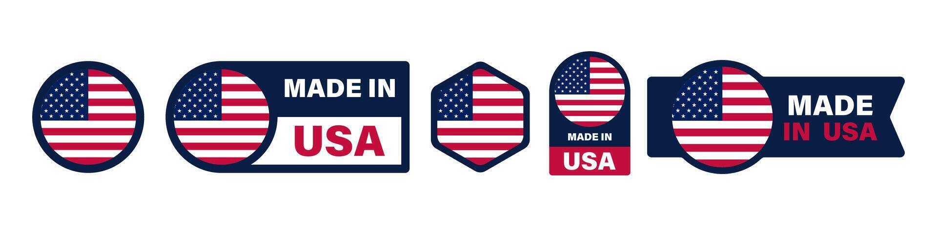 Made in USA icons set. vector