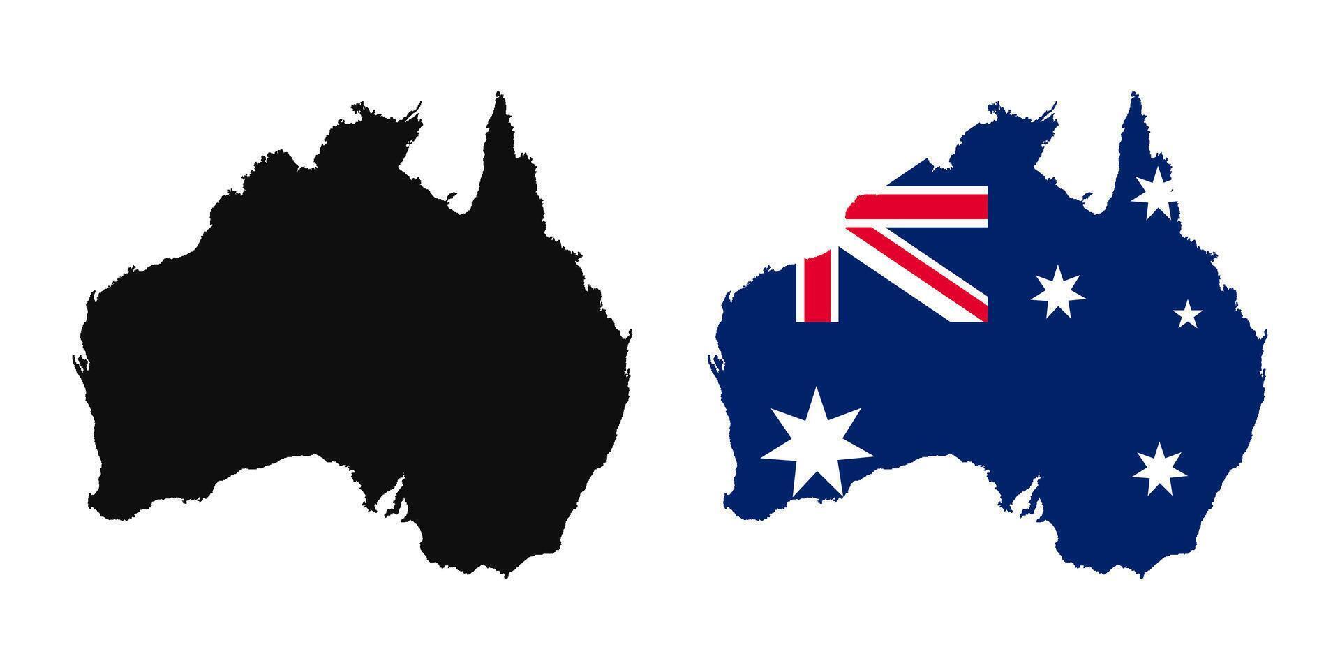 Australia flag map icons vector