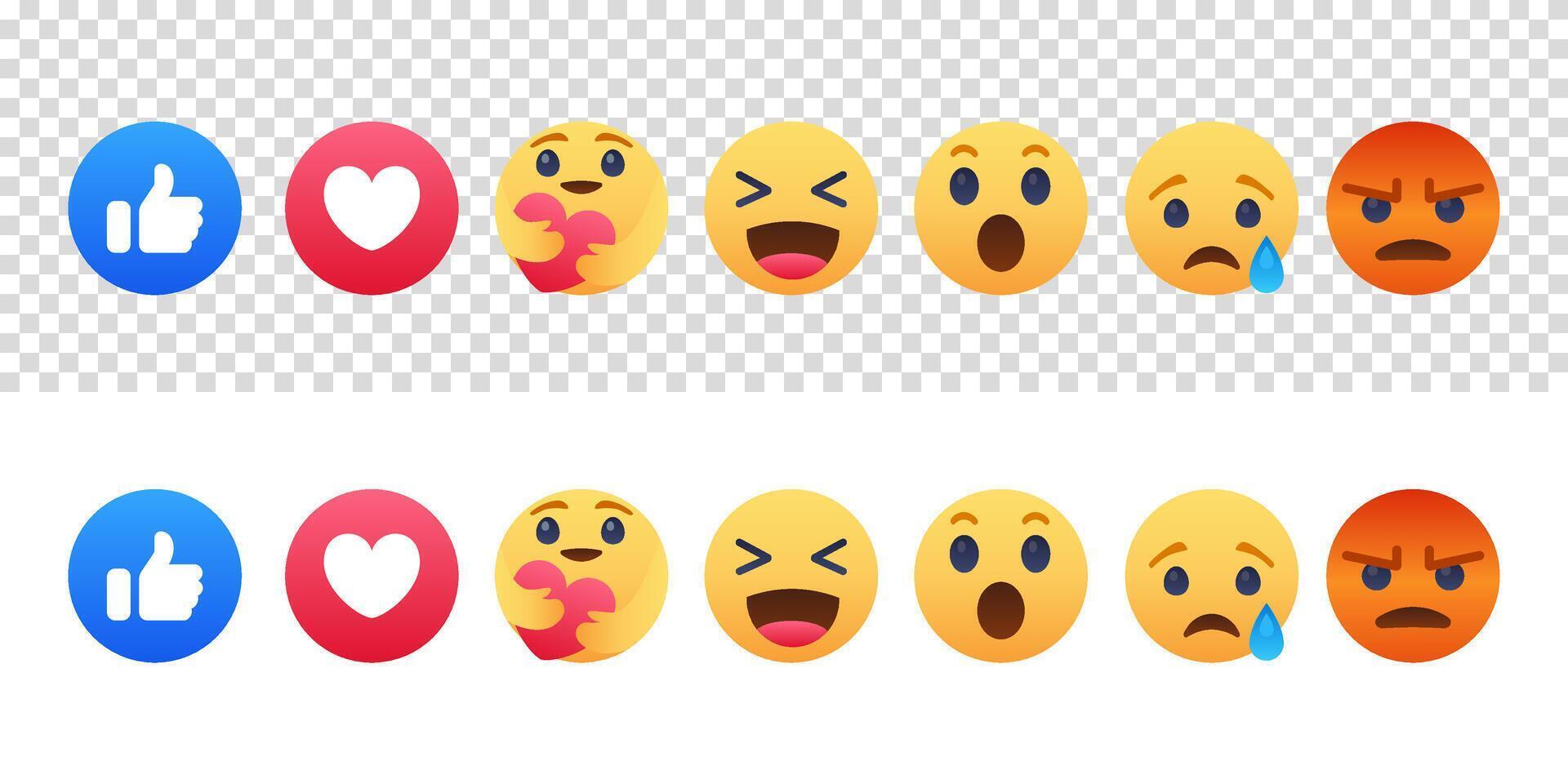 Smile emoji icon set. vector