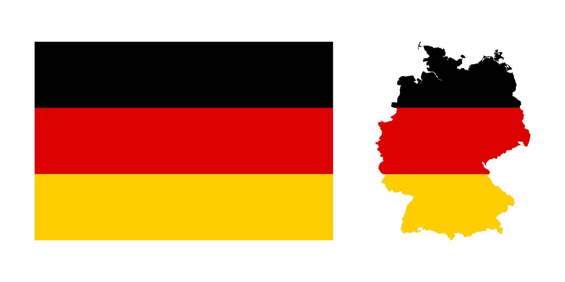 Germany flag map icon set vector