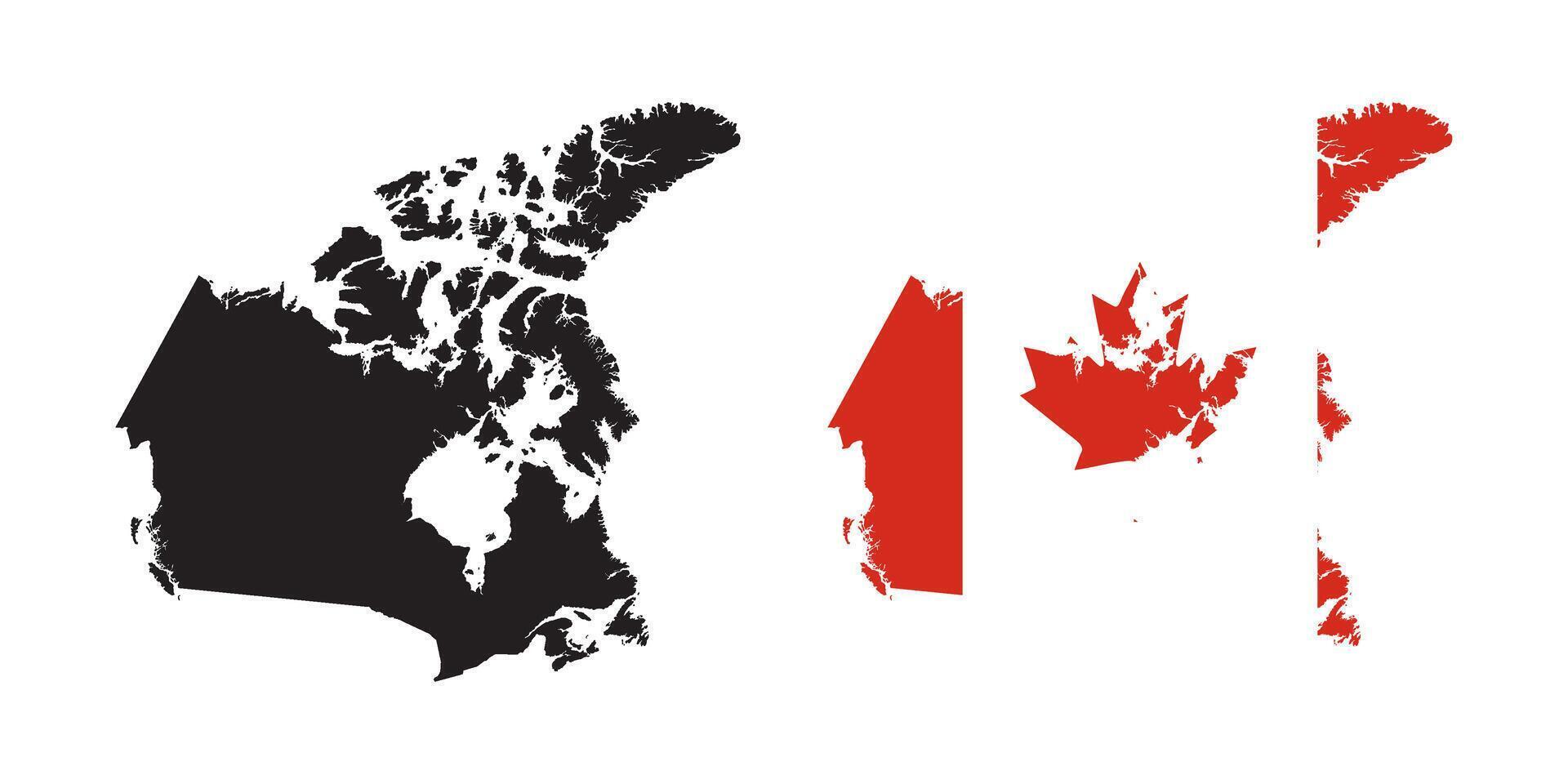 Canada map flag icons vector