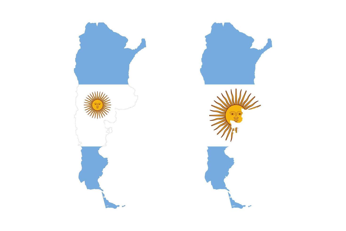 Argentina flag map icon symbol set vector