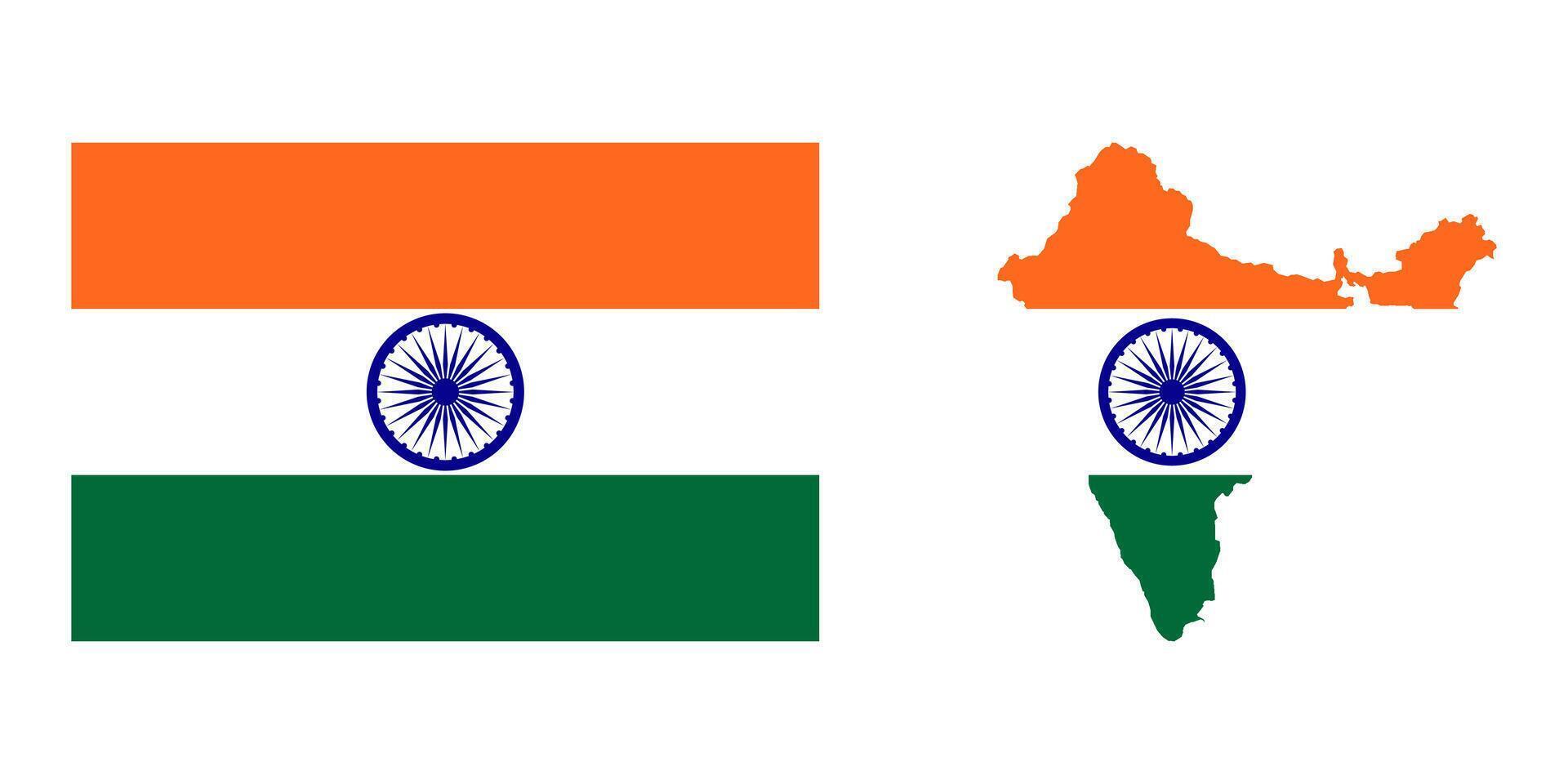 India flag map icons vector