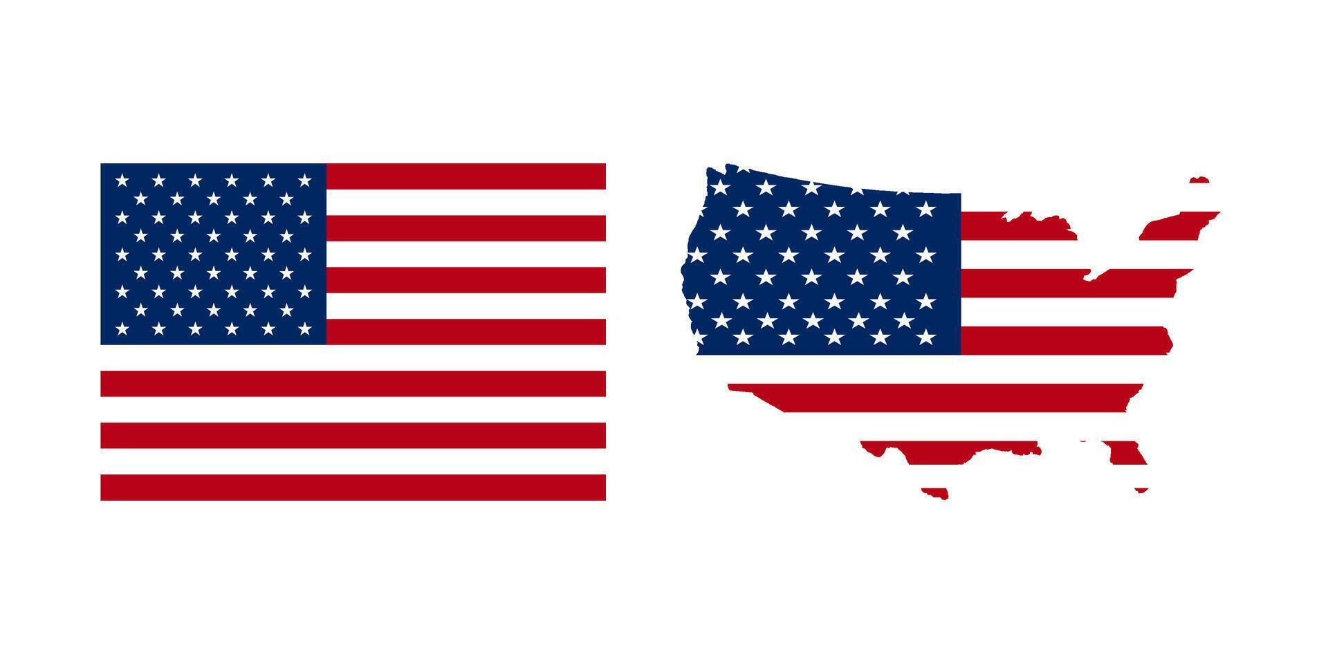 USA flag map icon vector