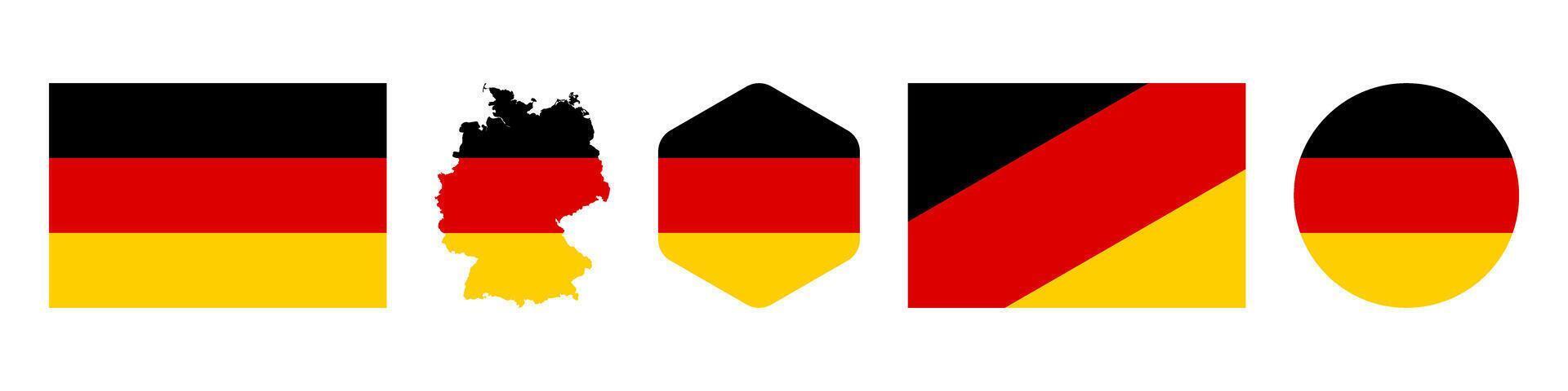 Germany flag holidays stickers icon set vector