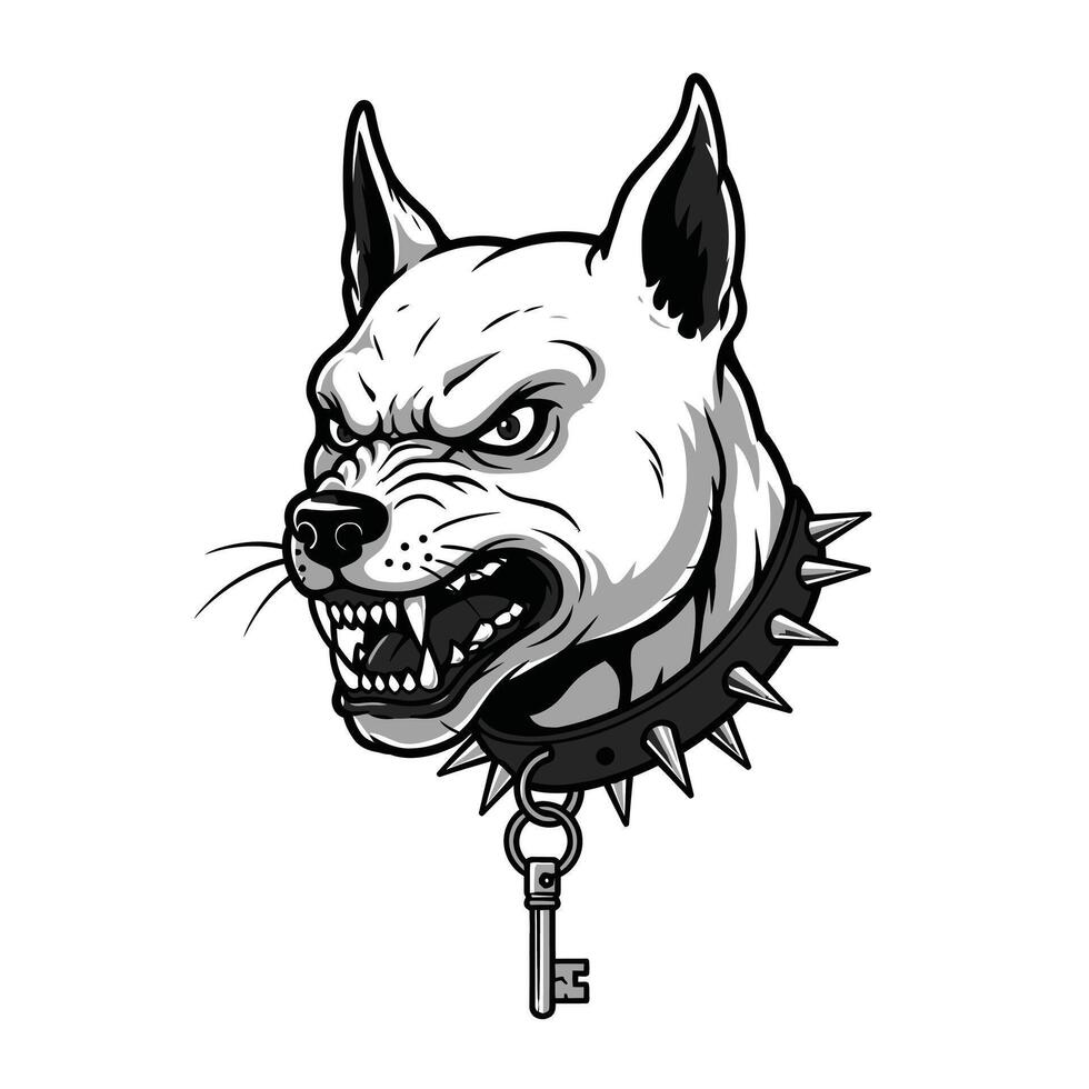 Logo design of a dog with a key in its collar vector