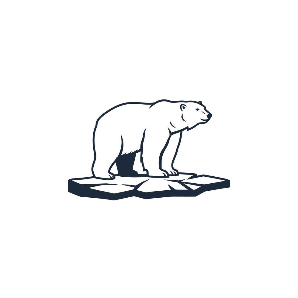Polar bear logo design vector