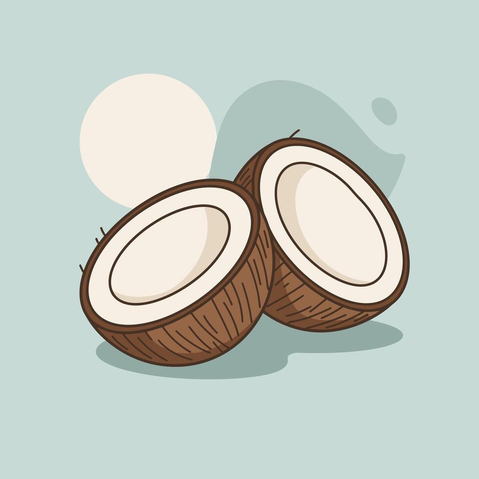 Cracked coconut logo design vector