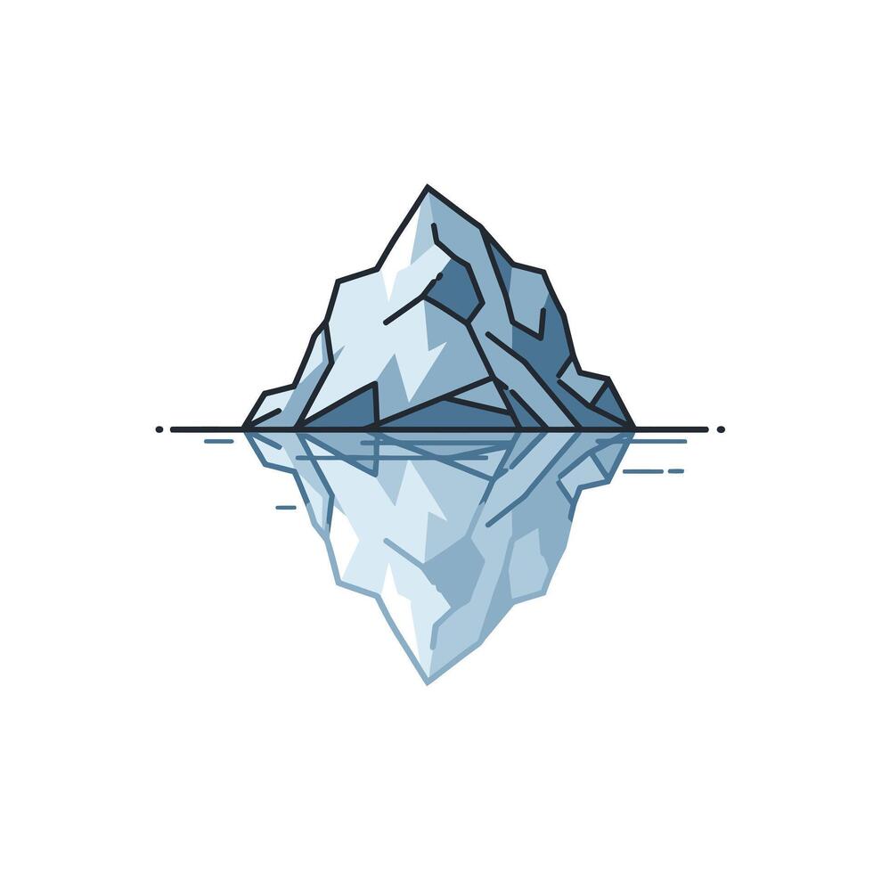 Iceberg icon with reflection logo design vector