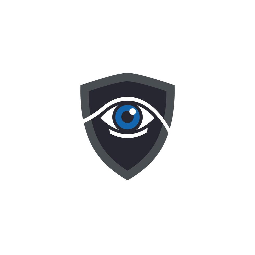 Eye on a shield logo design vector