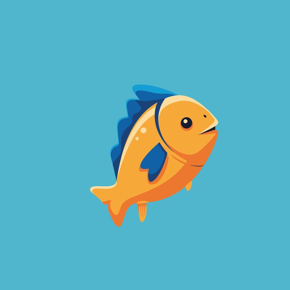 Fish swimming in water logo design vector