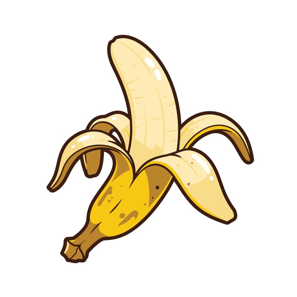 Half peeled banana logo design vector