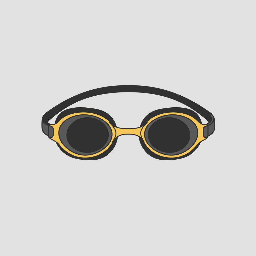 Logo design of a pair of swimming goggles on a gray background vector