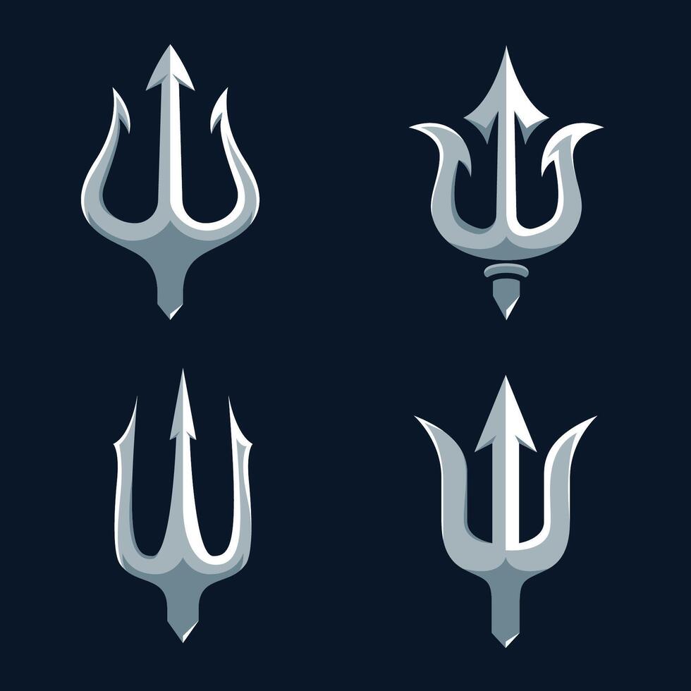 4 tridents that have different shapes vector